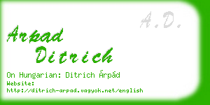 arpad ditrich business card