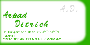 arpad ditrich business card